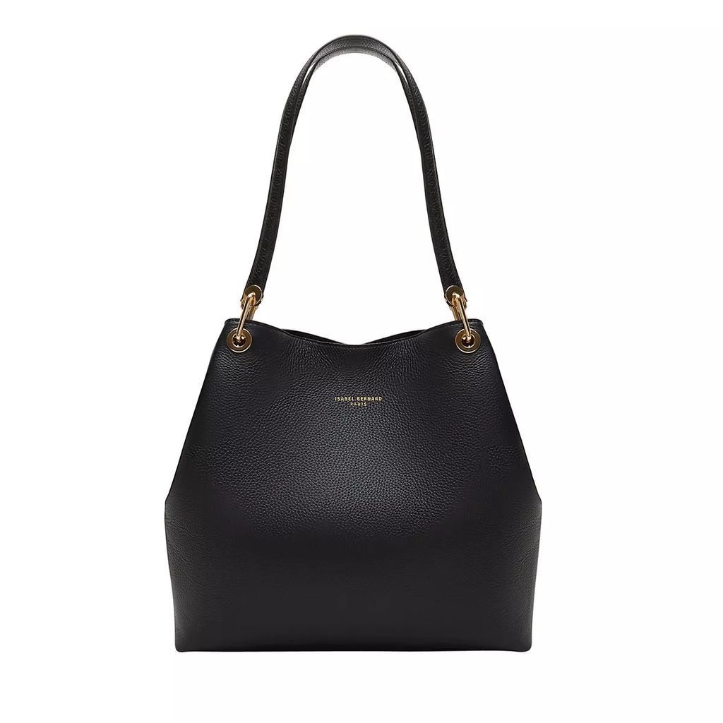 Bucket Bags - Femme Forte Annabelle Black Calfskin Leather Shoul - black - Bucket Bags for ladies