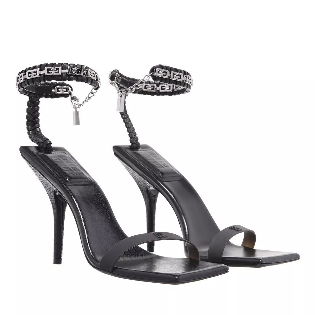 Sandals - G Woven Braided Chain Heel Sandal - black - Sandals for ladies