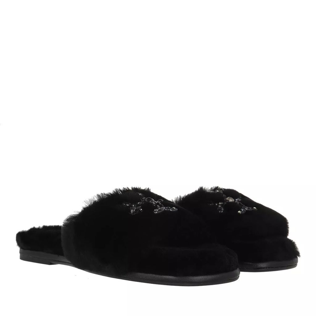 Sandals - Jeweled Shearling Slide - black - Sandals for ladies