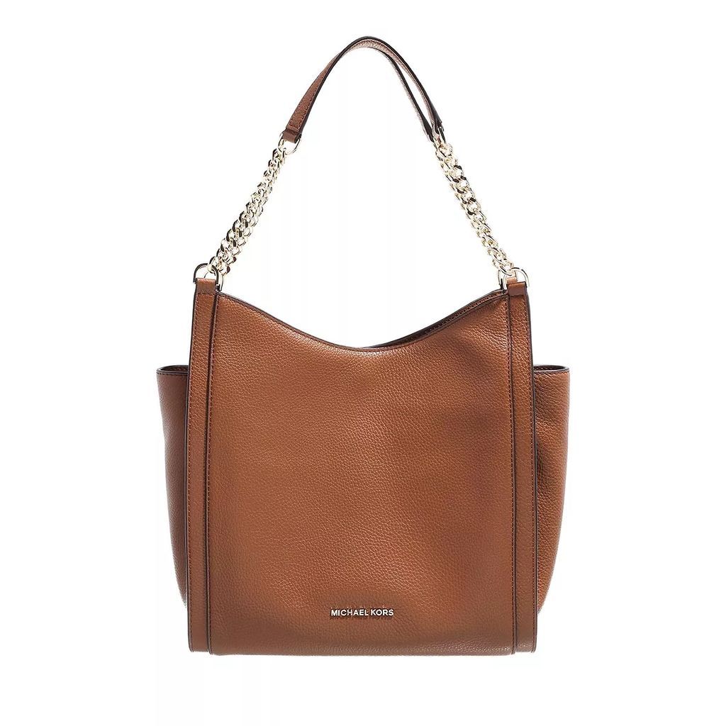 Tote Bags - Medium Chain Shoulder Tote - cognac - Tote Bags for ladies