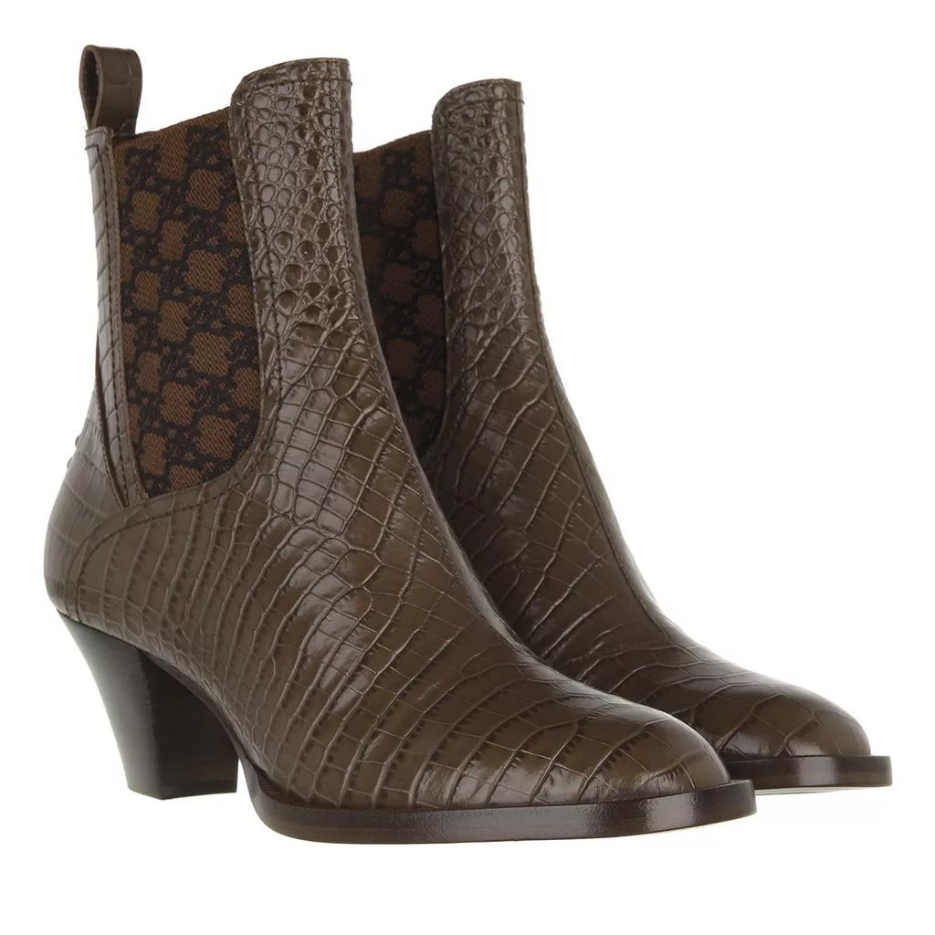 Boots & Ankle Boots - Karligraphy Heeled Ankle Boots Leather - brown - Boots & Ankle Boots for ladies