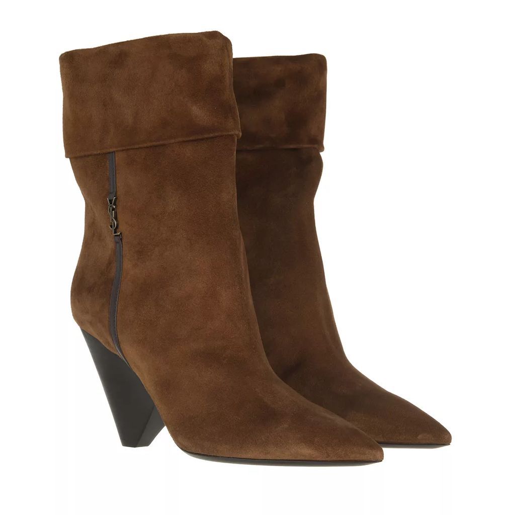Boots & Ankle Boots - Niki Monogram Booties Suede - brown - Boots & Ankle Boots for ladies