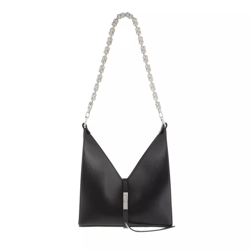 Hobo Bags - Mini Chain Cut Out Bag Leather - black - Hobo Bags for ladies