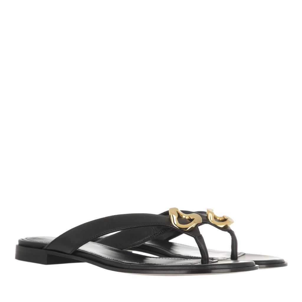 Sandals - G Chain Buckle Sandals Leather - black - Sandals for ladies