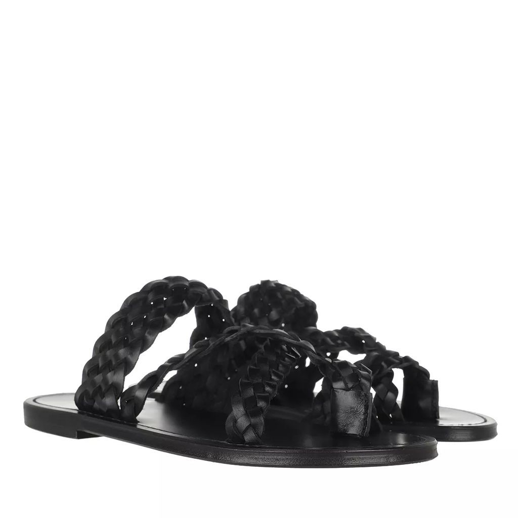 Sandals - Neil Slide Sandals Braided Leather - black - Sandals for ladies
