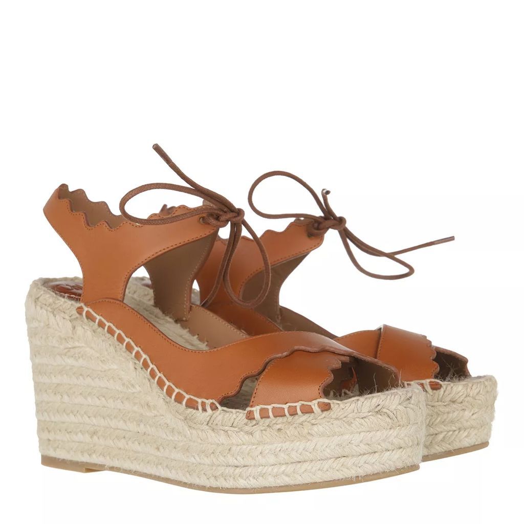 Sandals - Lauren Espandrilles Leather Cognac Brown - brown - Sandals for ladies