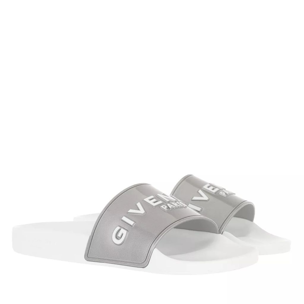 Slipper & Mules - Logo Flat Sandals - silver - Slipper & Mules for ladies
