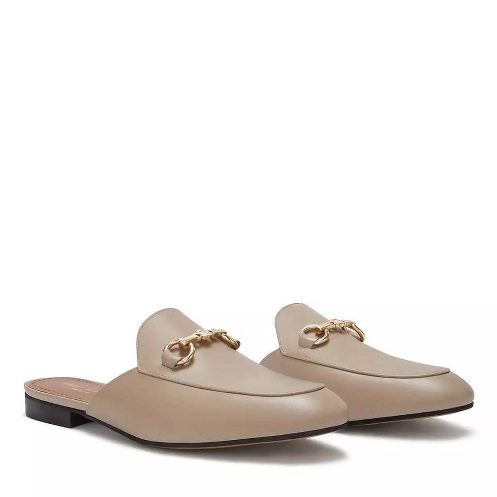 Loafers & Ballet Pumps - Vendôme Fleur calfskin leather slipper loafers - taupe - Loafers & Ballet Pumps for ladies
