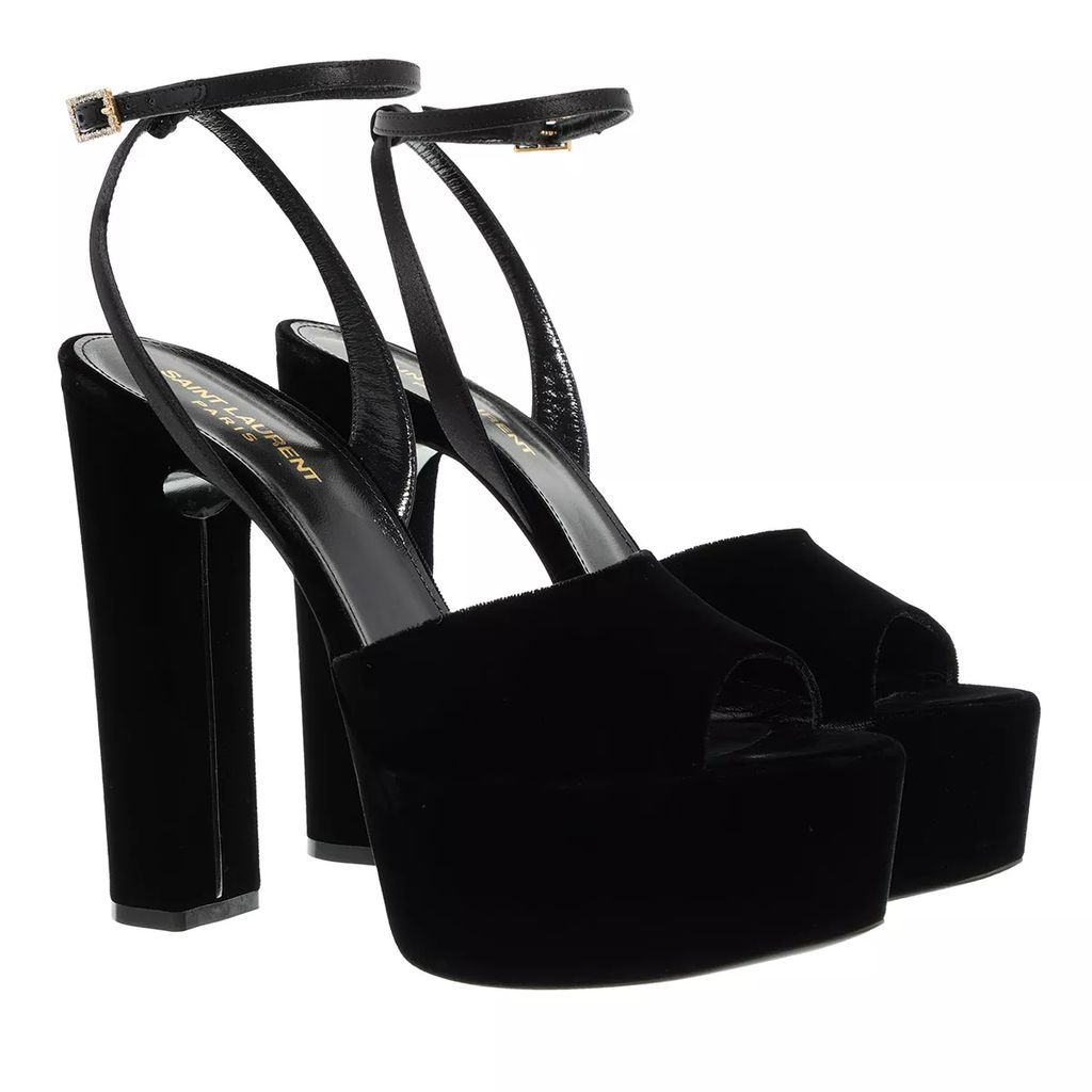 Sandals - Jodie Platform Sandals In Velvet - black - Sandals for ladies