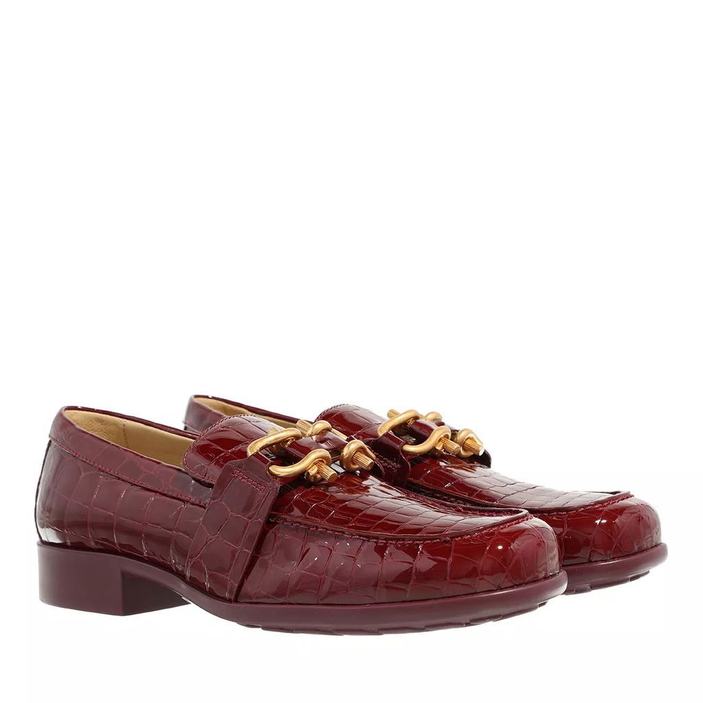 Loafers & Ballet Pumps - Loafers In Shiny Crocodile Embossed Leather - red - Loafers & Ballet Pumps for ladies