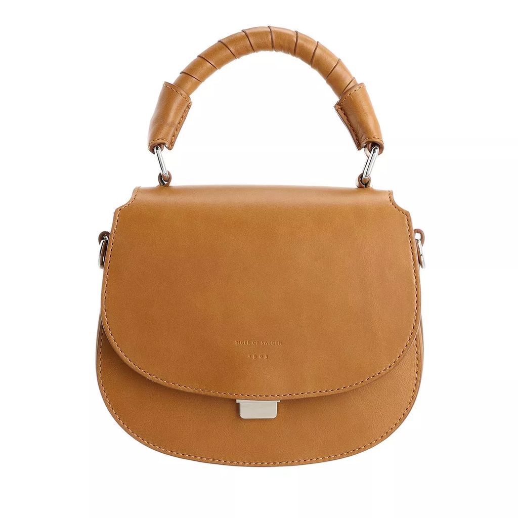 Crossbody Bags - Small Leather Handbag - cognac - Crossbody Bags for ladies