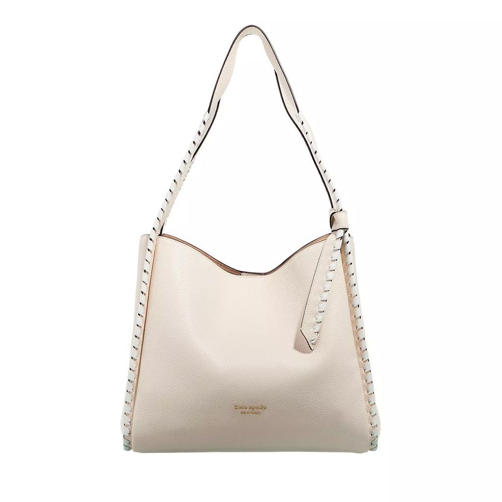 Hobo Bags - Knott Whipstitched Pebbled Leather Large Shoulder - beige - Hobo Bags for ladies