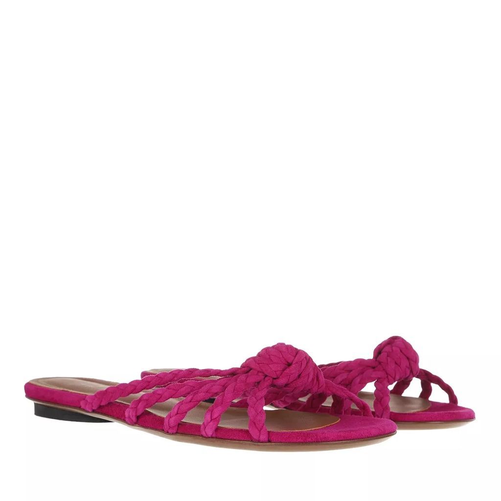 Slipper & Mules - Flat Sandals Bicolor Kid Suede - pink - Slipper & Mules for ladies
