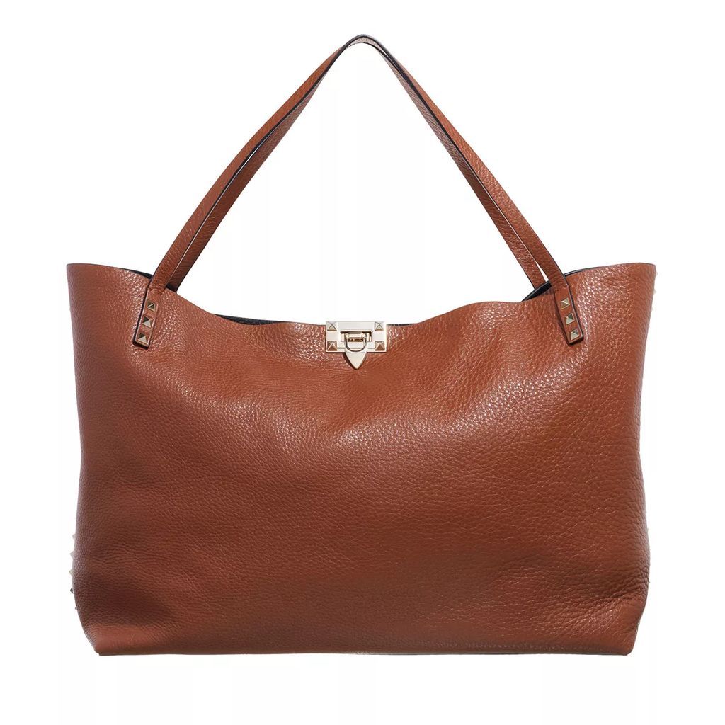 Shopping Bags - Rockstud Shopper Leather - brown - Shopping Bags for ladies