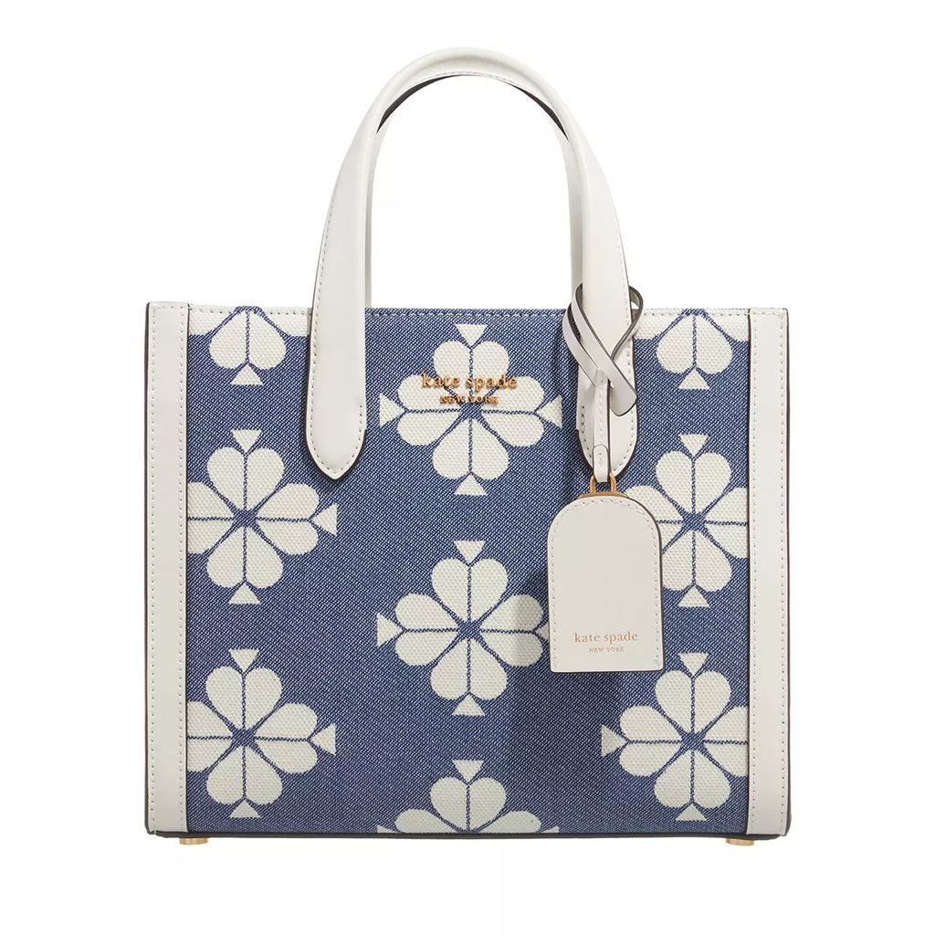 Tote Bags - Spade Flower Jacquard Spade Flower Two Tone Canvas - blue - Tote Bags for ladies