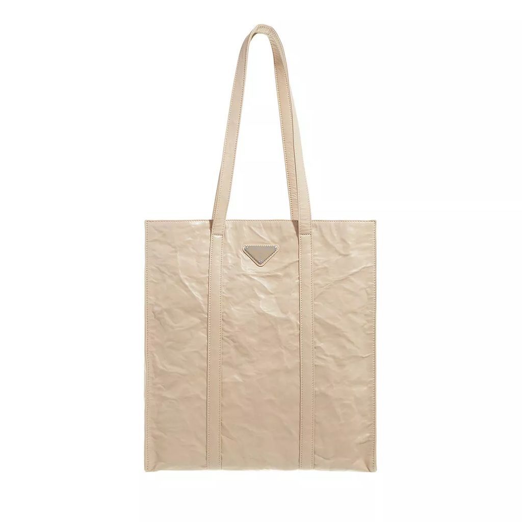 Tote Bags - Small Nappa Leather Tote Bag - beige - Tote Bags for ladies