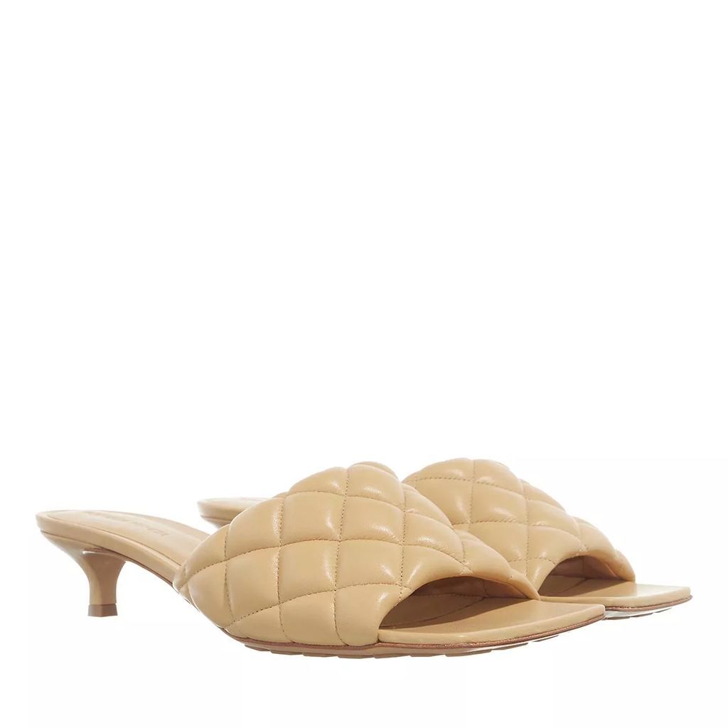 Slipper & Mules - Quilted Leather Mules - beige - Slipper & Mules for ladies
