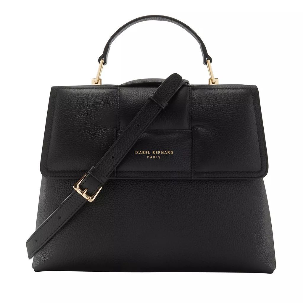 Satchels - Femme Forte Lacy Black Calfskin Leather Handbag - black - Satchels for ladies