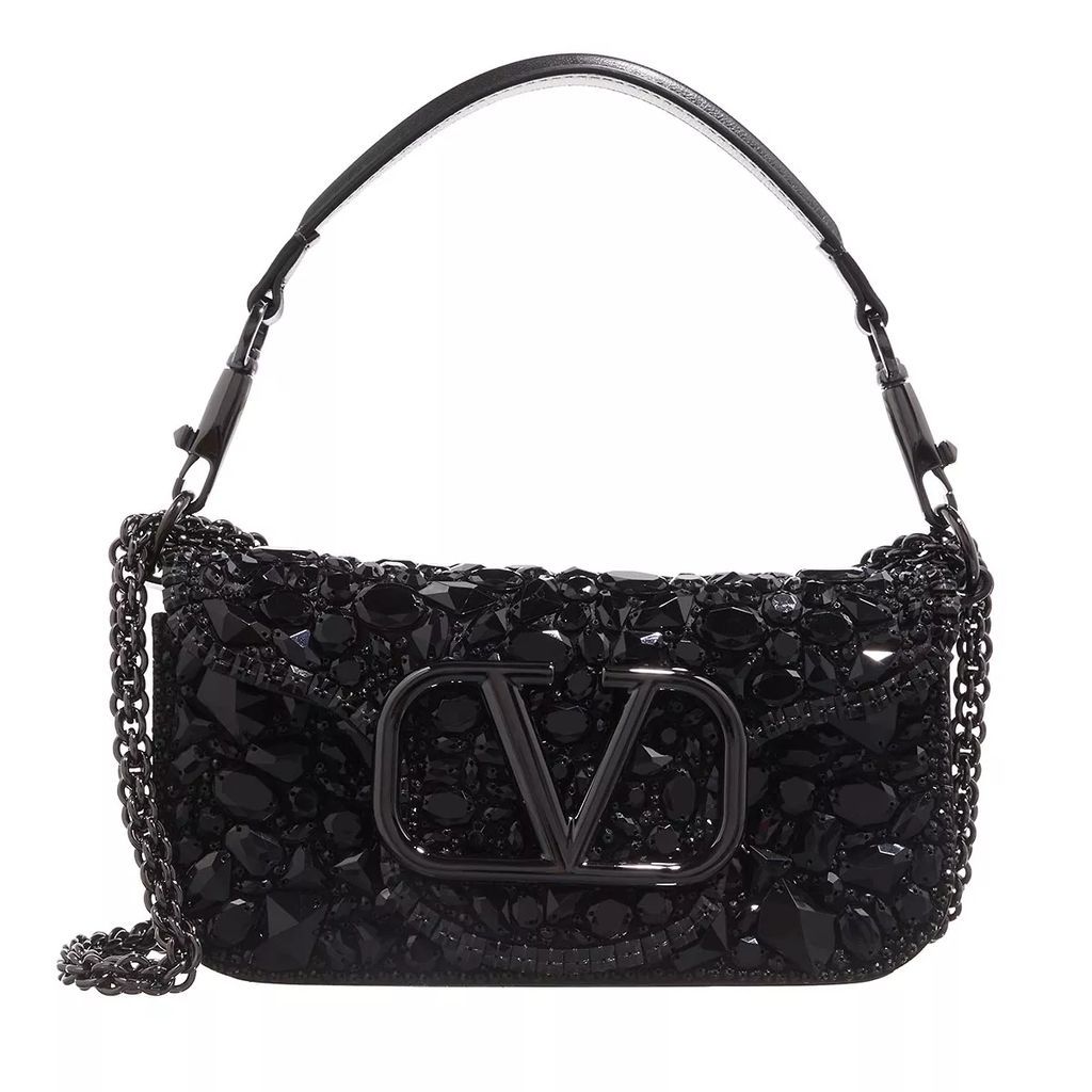 Crossbody Bags - Small Logo Shoulder Bag With Crystals - black - Crossbody Bags for ladies