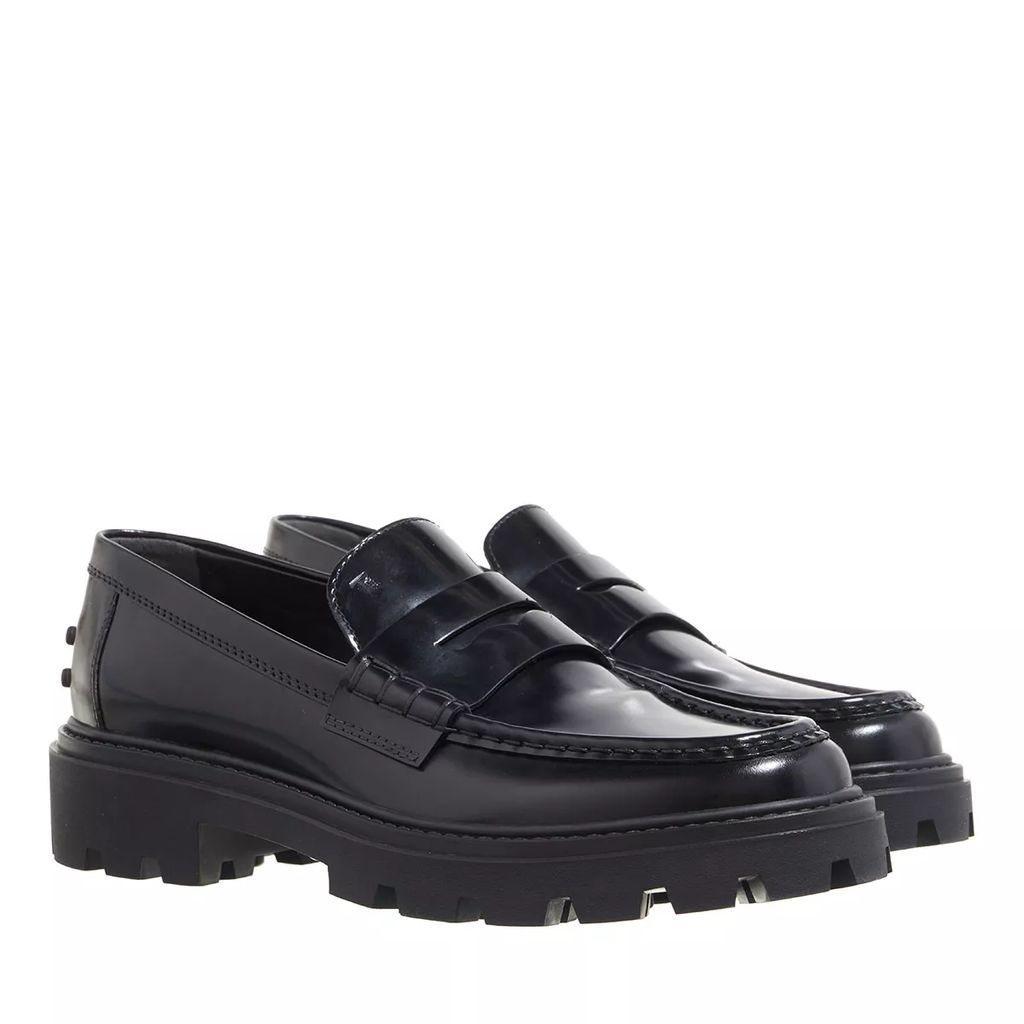 Loafers & Ballet Pumps - Penny-Slot Loafers Leather - black - Loafers & Ballet Pumps for ladies