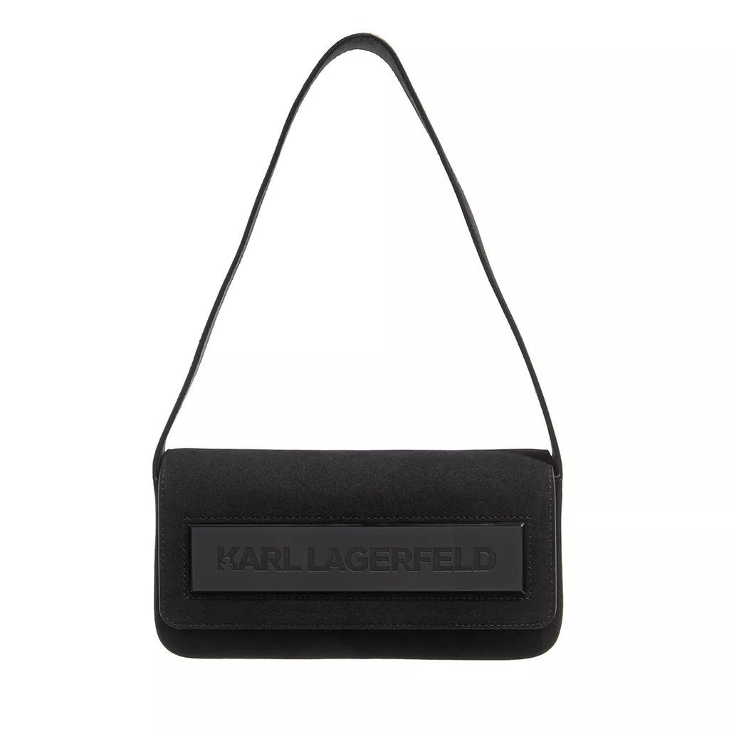 Hobo Bags - K/Essential K Md Flap Shb Sued - black - Hobo Bags for ladies