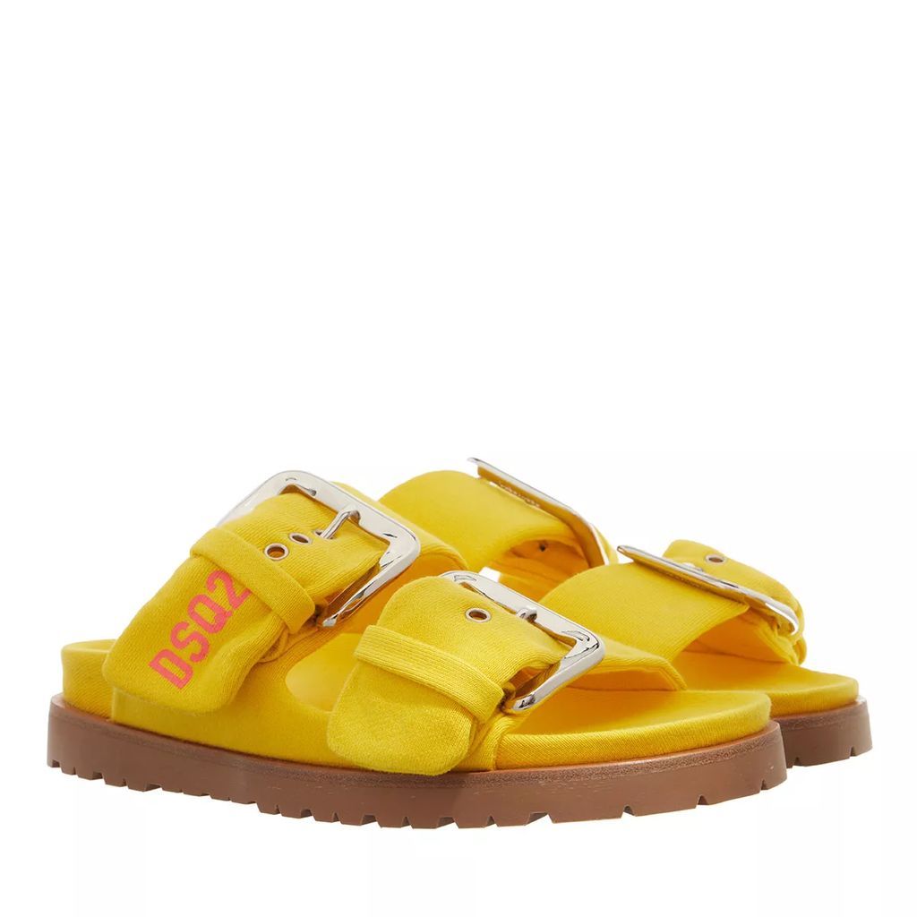 Sandals - Womens Flat Sandals - yellow - Sandals for ladies