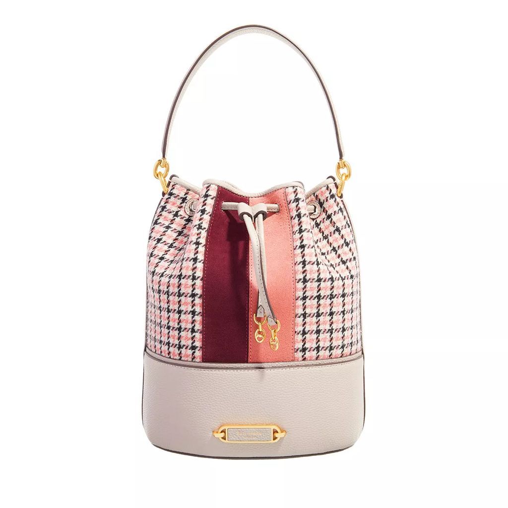 Bucket Bags - Gramercy Racing Stripe Plaid Twill Fabric - pink - Bucket Bags for ladies