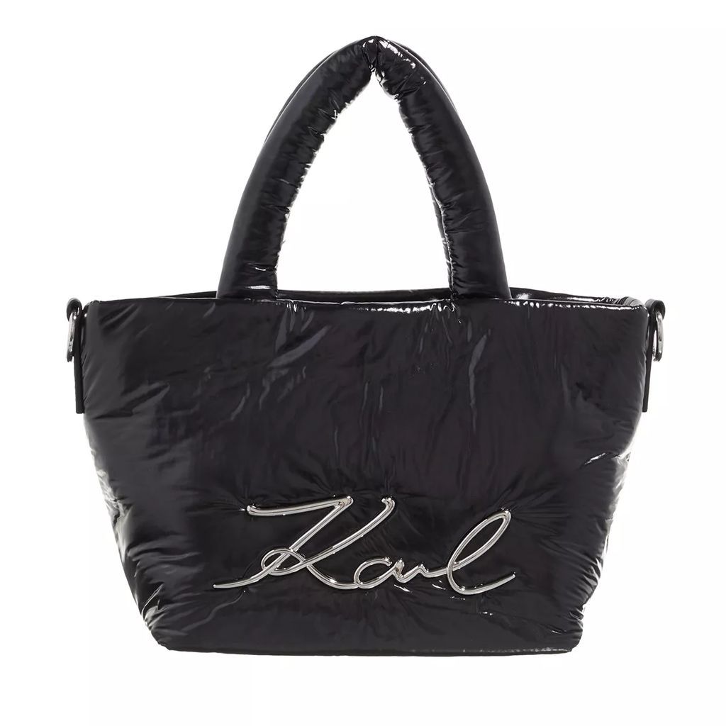 Tote Bags - K/Signature Soft Sm Tote Nylon - black - Tote Bags for ladies