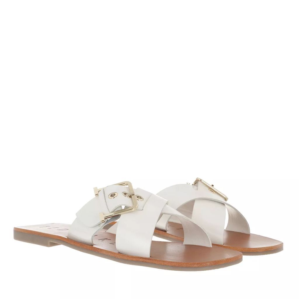 Slipper & Mules - Joseei Buckle Detail Flat Sandal - white - Slipper & Mules for ladies