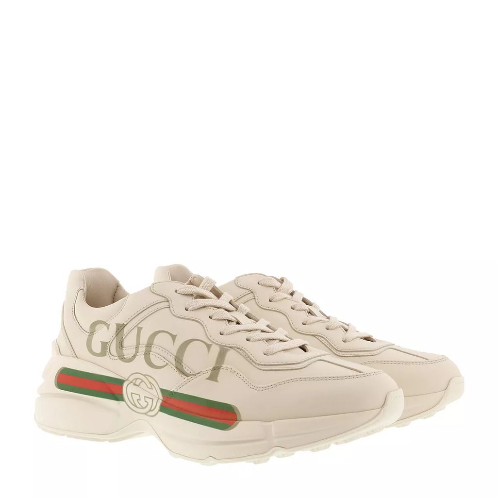 Sneakers - Rhyton Gucci Logo Sneaker Leather - white - Sneakers for ladies