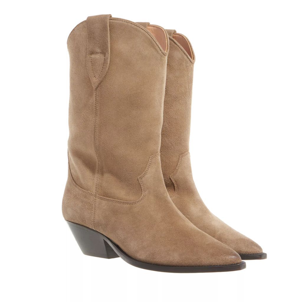 Boots & Ankle Boots - Boots Calf Velvet Leather - taupe - Boots & Ankle Boots for ladies