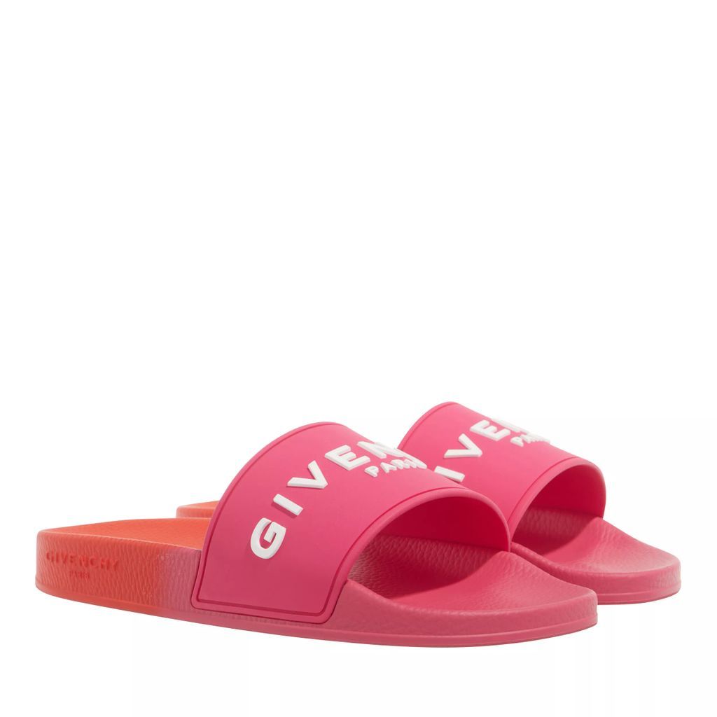 Sandals - Slide Flat Sandals In Rubber - red - Sandals for ladies