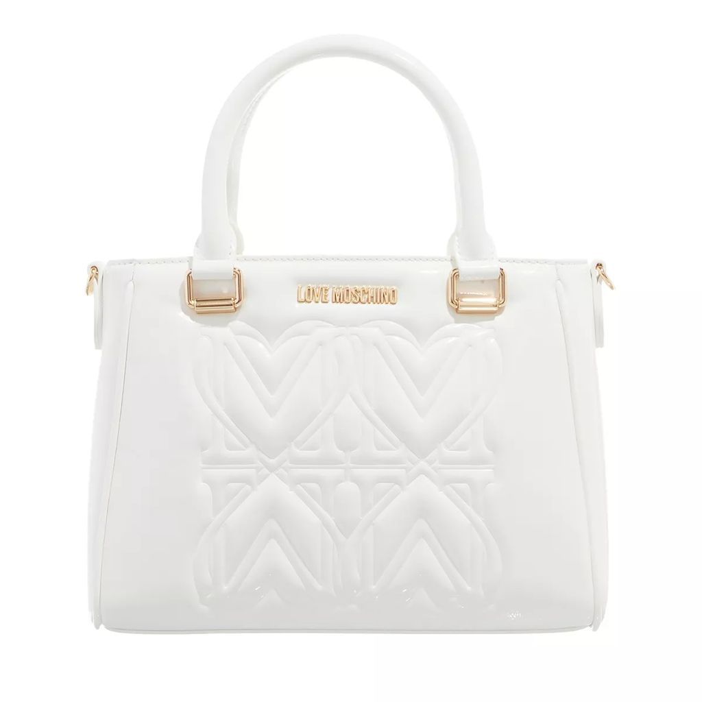 Tote Bags - Big Embossment - white - Tote Bags for ladies