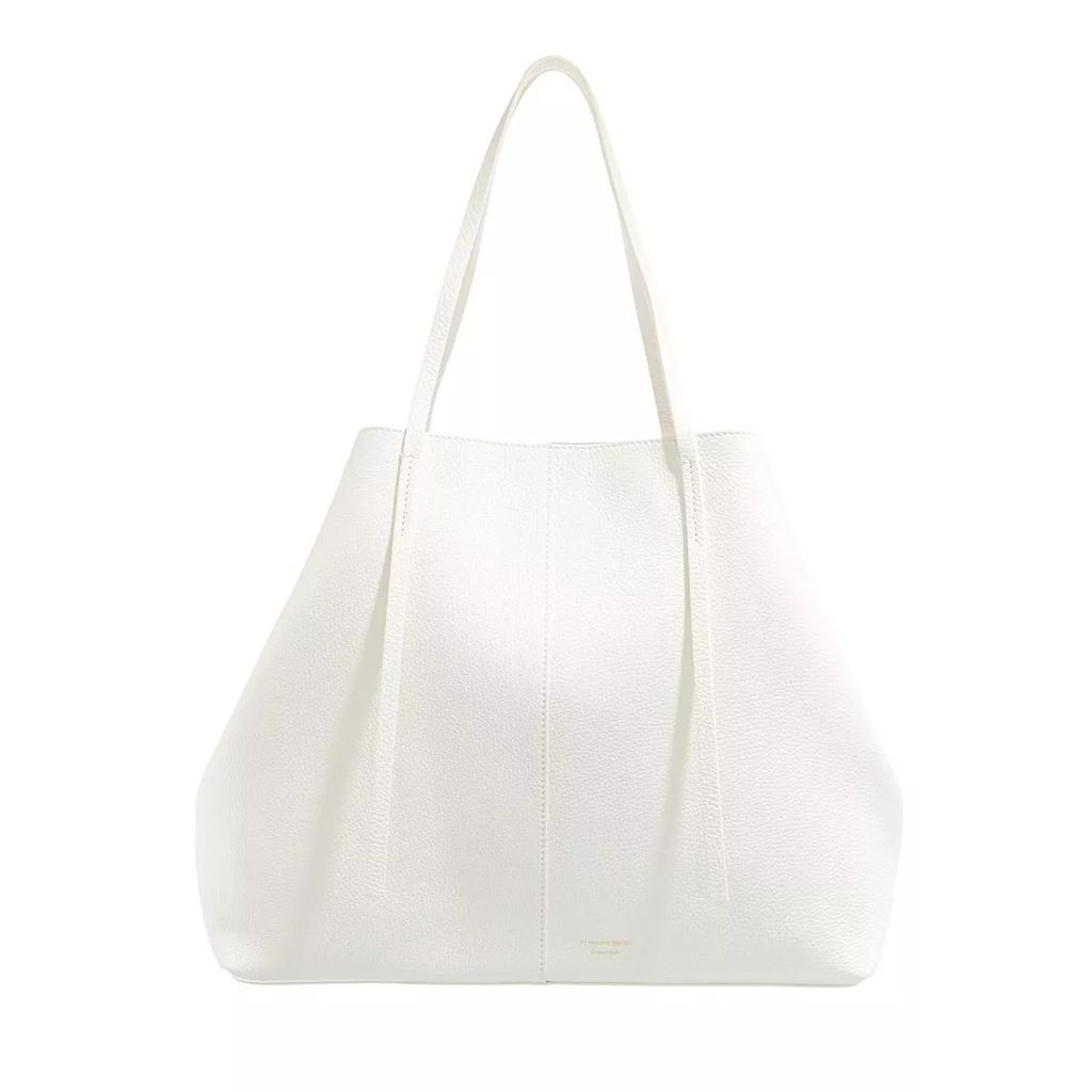 Tote Bags - Medium leather handbag female - white - Tote Bags for ladies