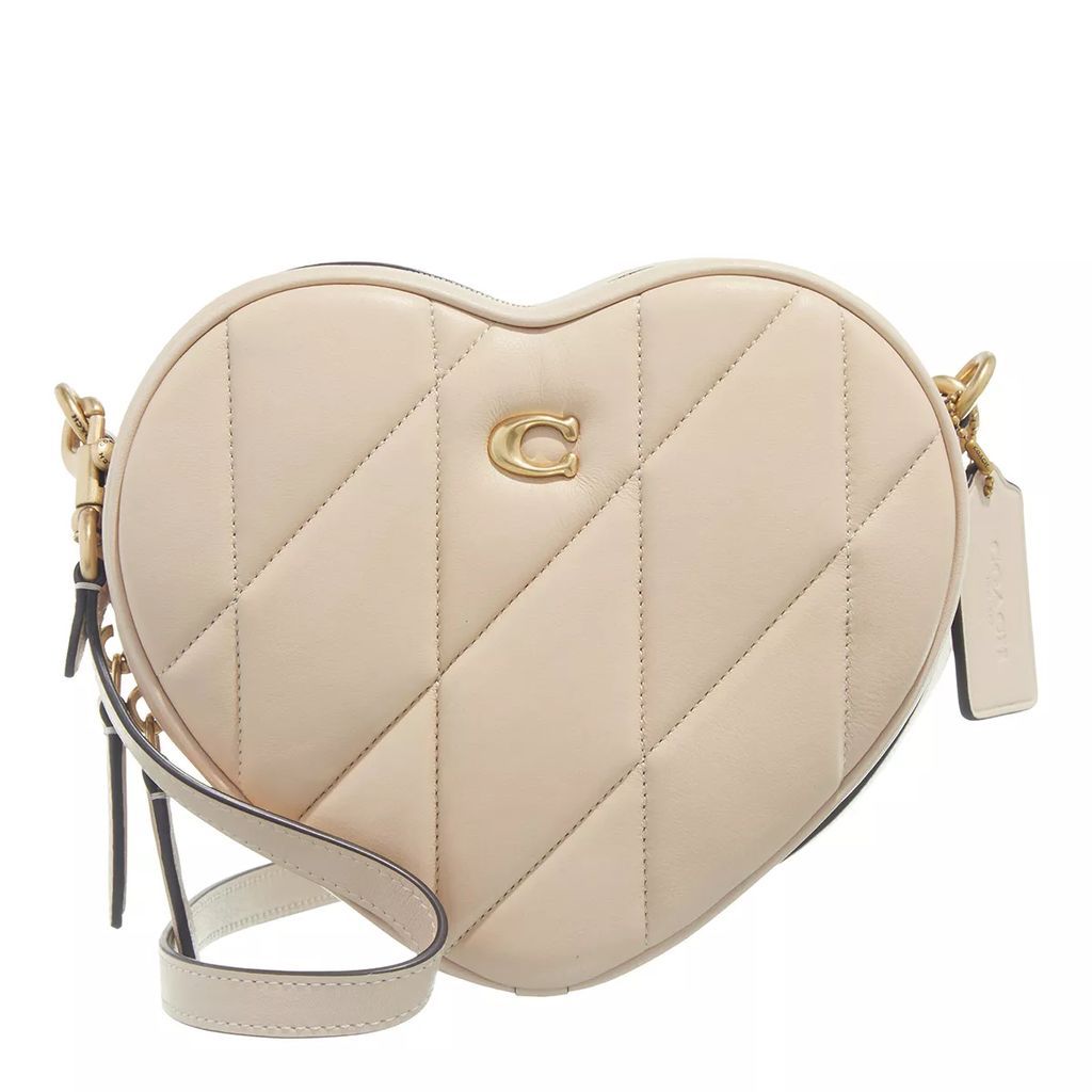 Crossbody Bags - Quilted Leather Heart Crossbody - beige - Crossbody Bags for ladies