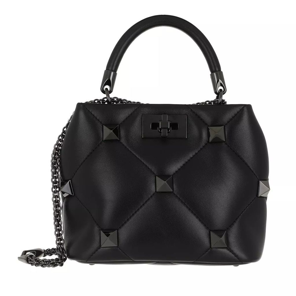 Satchels - Small Roman Stud The Handle Bag Leather - black - Satchels for ladies