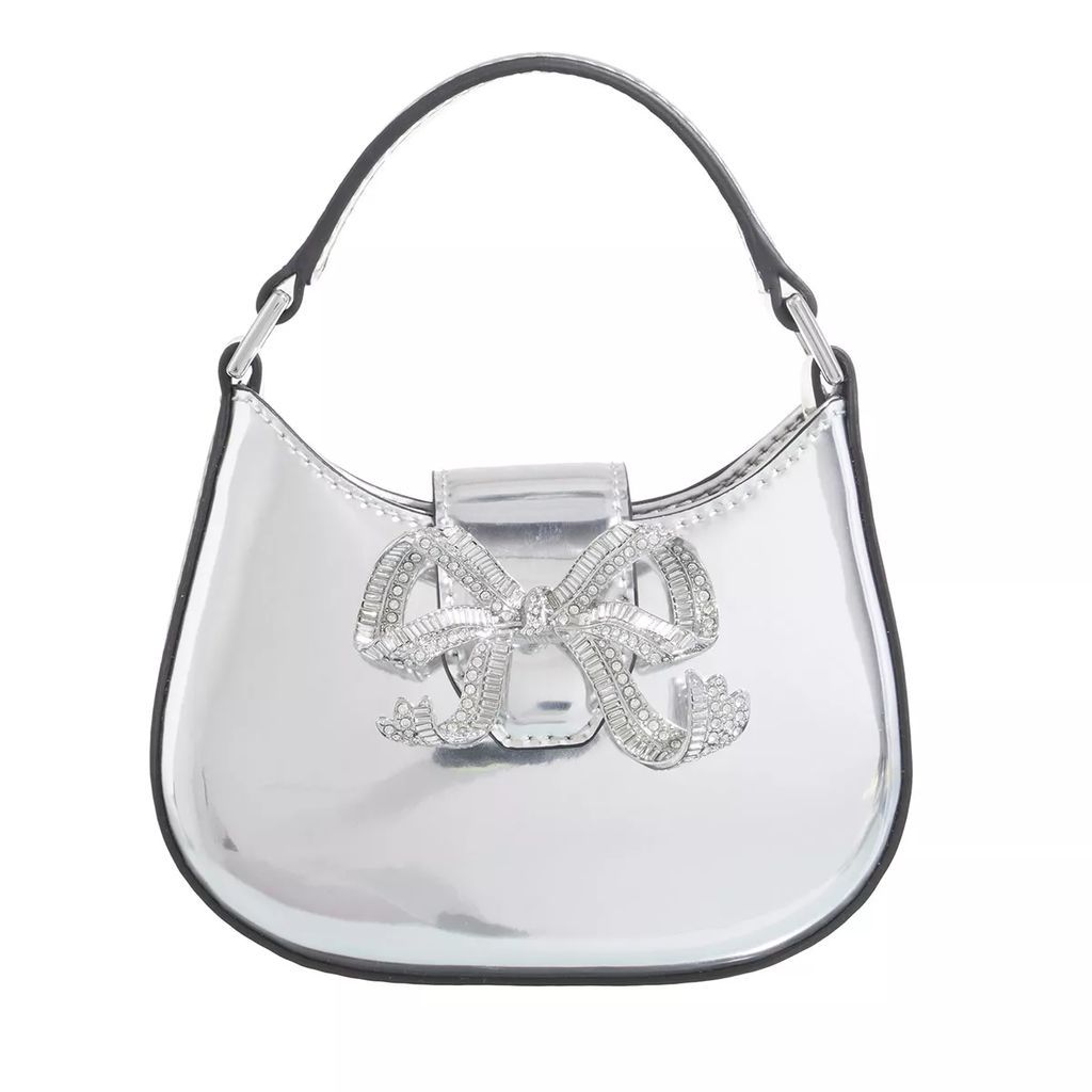 Crossbody Bags - Curved Bow Micro Shoulder Bag - silver - Crossbody Bags for ladies