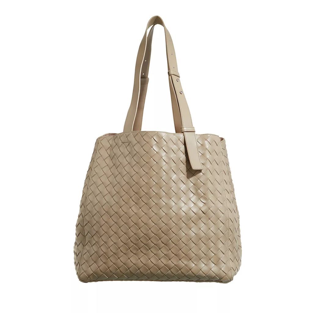 Shopping Bags - Intrecciato Cube Tote Bag - taupe - Shopping Bags for ladies