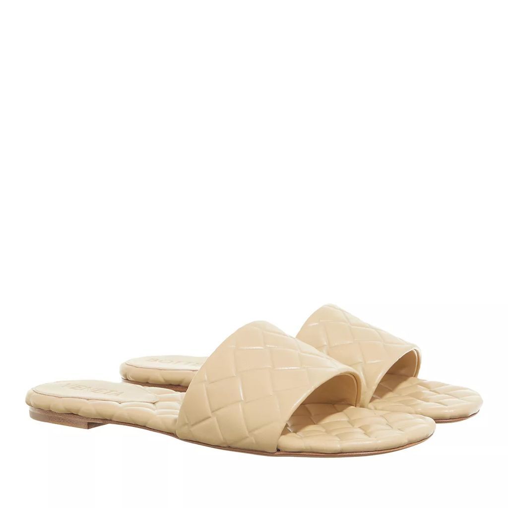 Slipper & Mules - Flat Sandal Leather - beige - Slipper & Mules for ladies