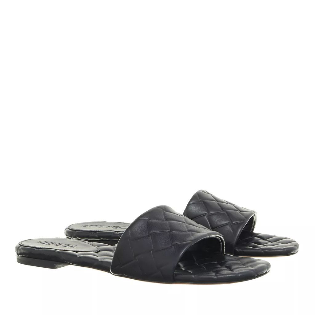 Slipper & Mules - Flat Sandal Leather - black - Slipper & Mules for ladies