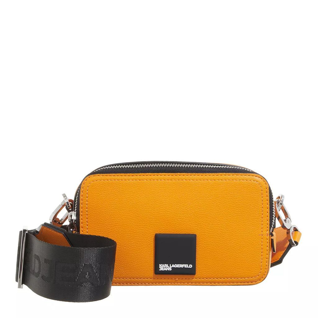 Crossbody Bags - Tech Leather Camera Bag Patch - orange - Crossbody Bags for ladies