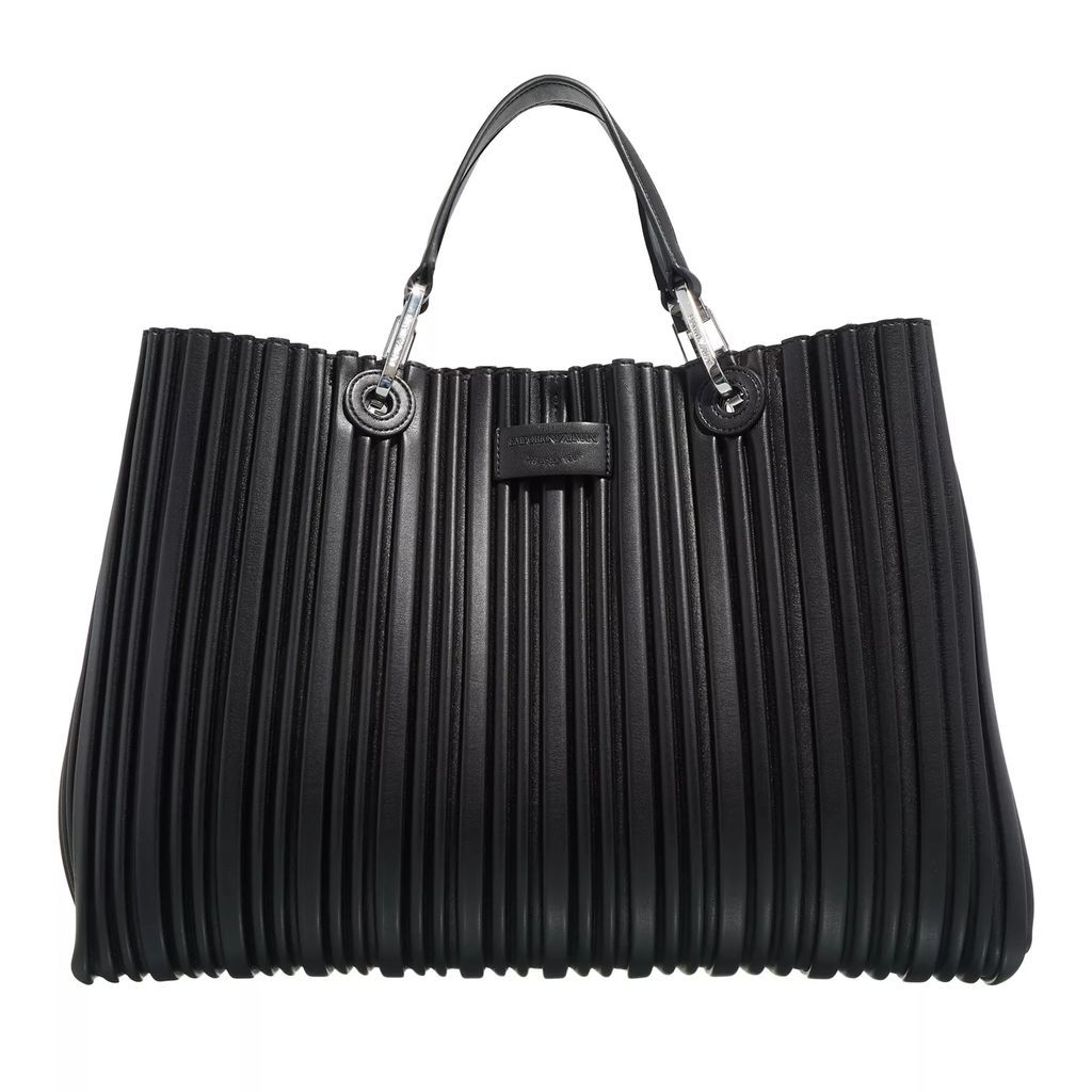 Shopping Bags - Shopping M Simil Nappa Plisse - black - Shopping Bags for ladies