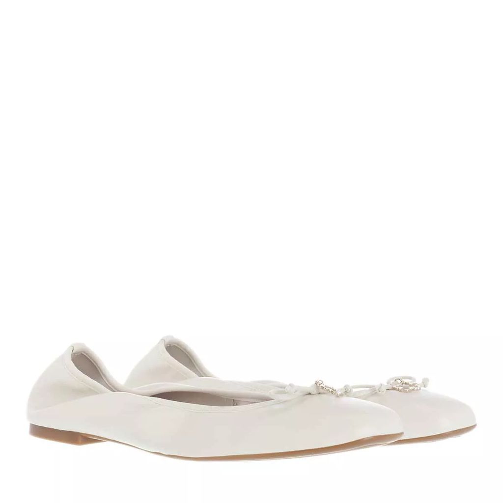 Loafers & Ballet Pumps - Baylay Leather Bow Ballet Pump Shoe - creme - Loafers & Ballet Pumps for ladies