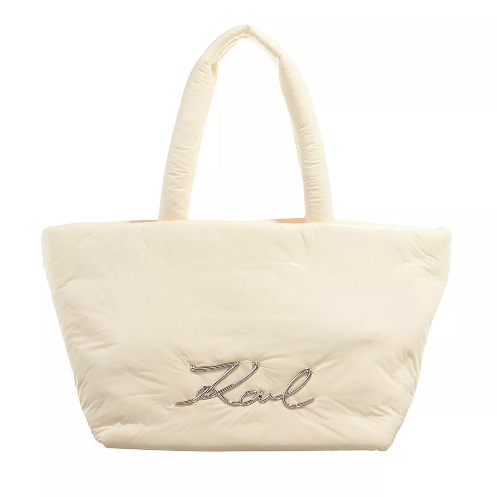 Tote Bags - K/Signature Soft Md Tote Nylon - creme - Tote Bags for ladies