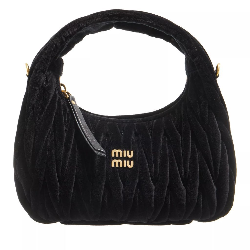 Hobo Bags - Wander Mini Quillted Velvet Bag - black - Hobo Bags for ladies