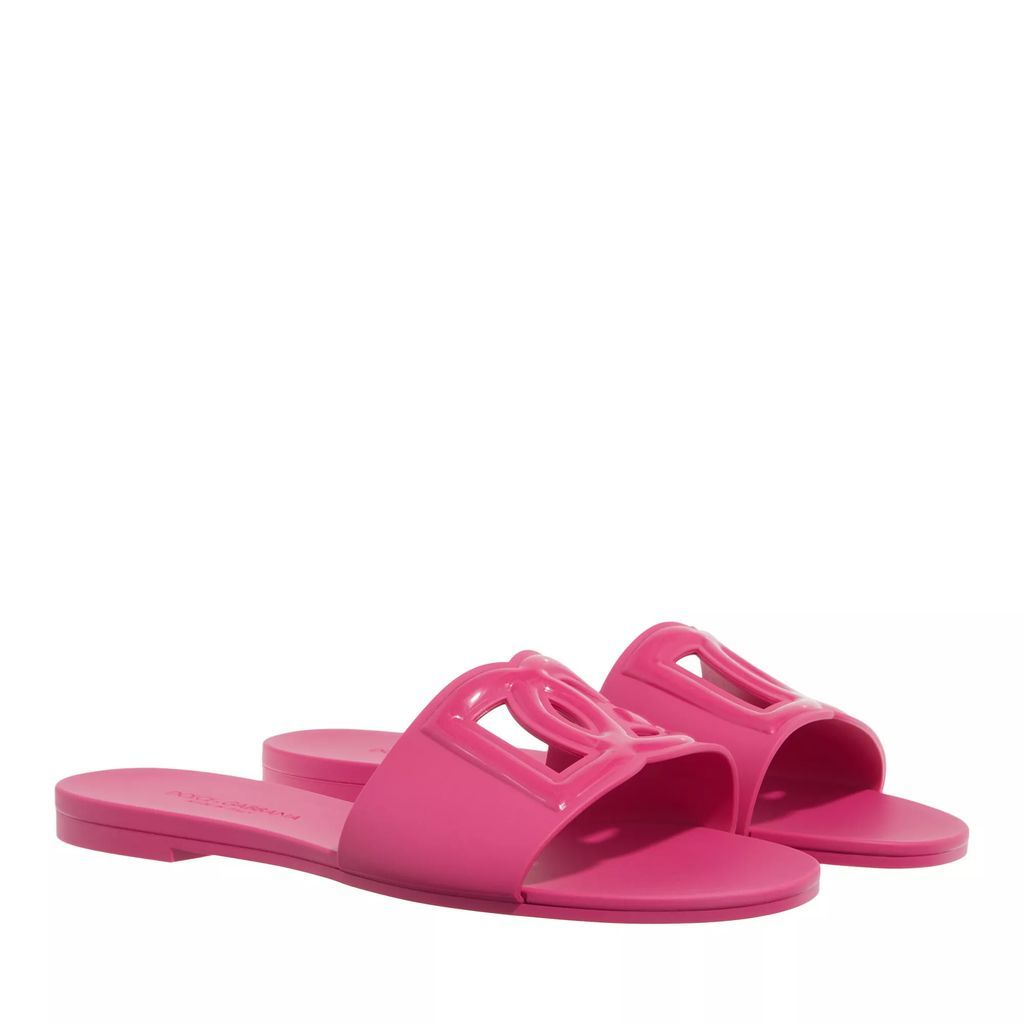 Sandals - Rubber Beachwear Slides with DG Logo Sandal - pink - Sandals for ladies