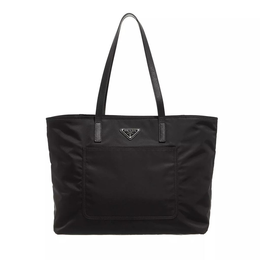 Tote Bags - Closed Shopping Bag With Front Pocket - black - Tote Bags for ladies