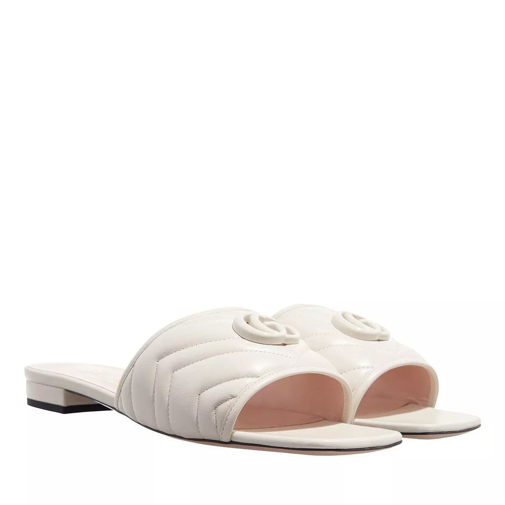 Slipper & Mules - Womens Slide With Double G In Leather - creme - Slipper & Mules for ladies