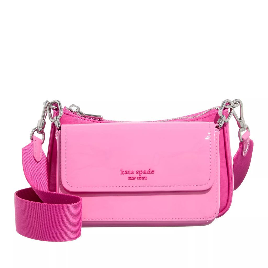 Crossbody Bags - Double Up Patent Saffiano Leather - pink - Crossbody Bags for ladies