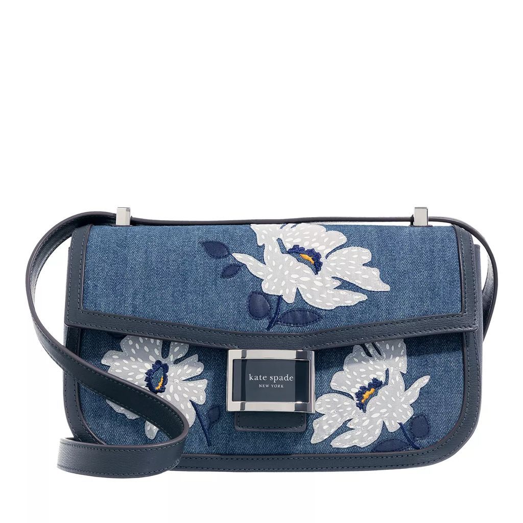 Crossbody Bags - Katy Floral Embellished Denim Medium - blue - Crossbody Bags for ladies